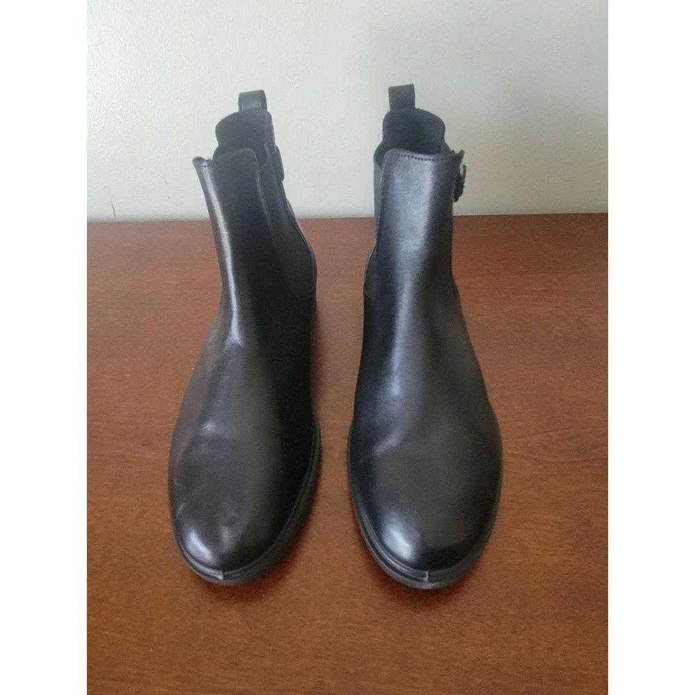 ECCO Dress Classic 15 Women's Black Leather Chelsea Ankle Boots Round Toe 10 EUC